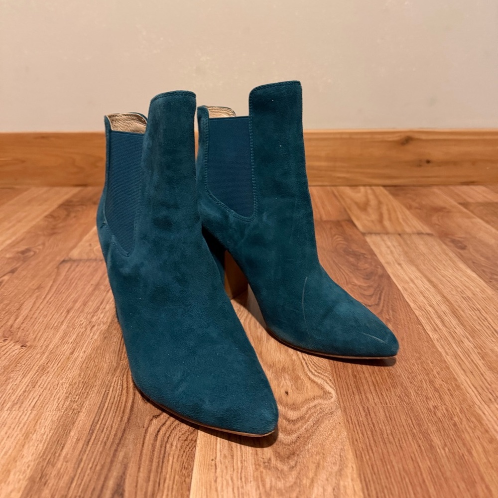 Teal Suede Ankle Boots by Kristen Cavallari